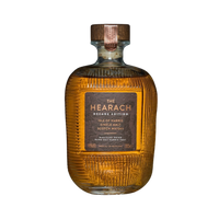 Bottle of The Hearach Decade Edition single malt Scotch whisky on a white background