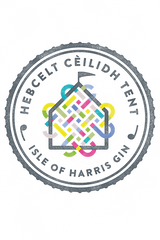 Multi-coloured celtic style stamped logo